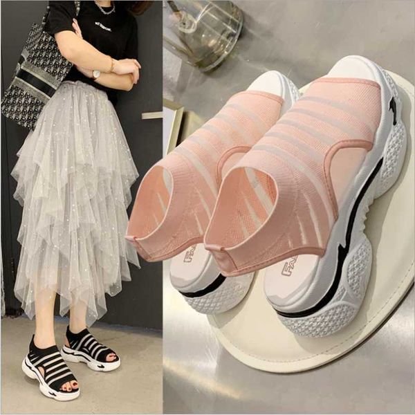 women's stretch fabric sandals shoes hollow open toe thick bottom casual cover heel female flying woven, Black
women's stretch fabric sandals shoes hollow open toe thick bottom casual cover heel female flying woven, Black