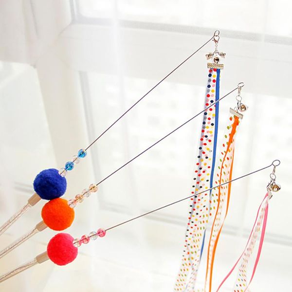 cat toys interactive playing exercise wand toy with colorful dots ribbons pet long rod teaser
cat toys interactive playing exercise wand toy with colorful dots ribbons pet long rod teaser