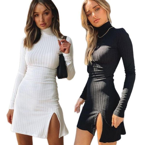 casual dresses 2021 european and american autumn winter women's dress high collar long sleeve tight rib sexy, Black;gray
casual dresses 2021 european and american autumn winter women's dress high collar long sleeve tight rib sexy, Black;gray
