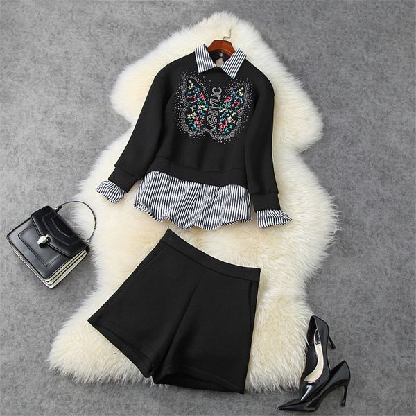 women's tracksuits high casual fashion street two stripy female garments embroidered loose hoodies and suit shorts matching set gd0p, Gray
women's tracksuits high casual fashion street two stripy female garments embroidered loose hoodies and suit shorts matching set gd0p, Gray