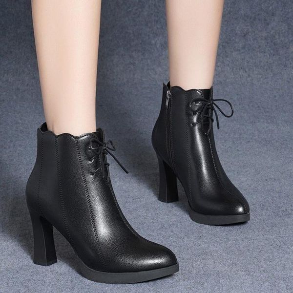 boots winter women cowhide leather ankle western boot high heels classic black velvet lining business dress shoes
boots winter women cowhide leather ankle western boot high heels classic black velvet lining business dress shoes
