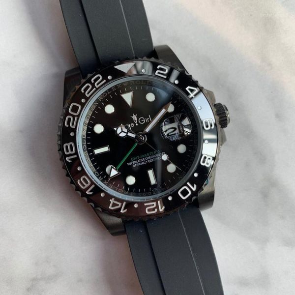 classic men automatic mechanical watch full black case red blue ceramic gmt ii stainless steel sapphire rubber bracelet wristwatches, Slivery;brown
classic men automatic mechanical watch full black case red blue ceramic gmt ii stainless steel sapphire rubber bracelet wristwatches, Slivery;brown