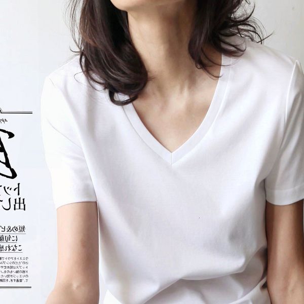 t-shirt 80 thread mercerized cotton v-neck solid white short sleeve women's summer 2021 new slim mulberry silk t-shirt
t-shirt 80 thread mercerized cotton v-neck solid white short sleeve women's summer 2021 new slim mulberry silk t-shirt