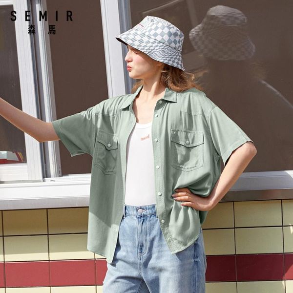 women's blouses & shirts semir women short sleeve blouse retro 2021 fashion design loose breathable simple girl street shirt, White
women's blouses & shirts semir women short sleeve blouse retro 2021 fashion design loose breathable simple girl street shirt, White