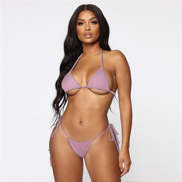 women's swimwear women triangle thong bikini tie side swimsuit halter set with high cut bottom underwear push up bathingsuit, White;black
women's swimwear women triangle thong bikini tie side swimsuit halter set with high cut bottom underwear push up bathingsuit, White;black