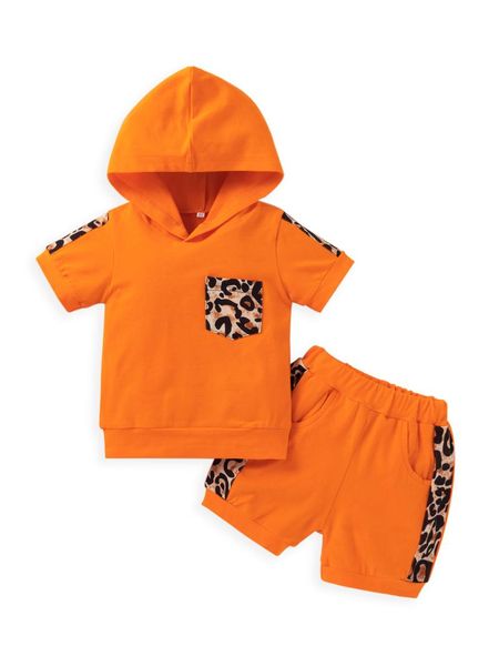 kids baby fashion 2-piece outfit set short sleeve color block leopard hoodie+shorts clothing sets, White
kids baby fashion 2-piece outfit set short sleeve color block leopard hoodie+shorts clothing sets, White