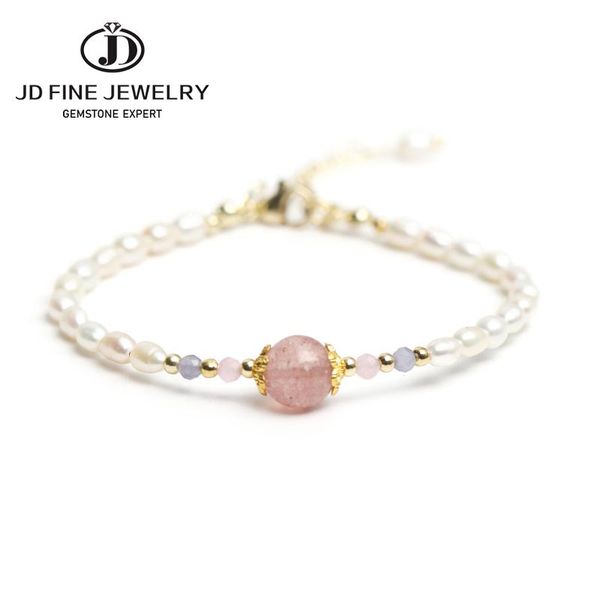charm bracelets jd pink strawberry quartz & pearl bracelet natural white freshwater adjustable sweet christmas gift for girl, Golden;silver
charm bracelets jd pink strawberry quartz & pearl bracelet natural white freshwater adjustable sweet christmas gift for girl, Golden;silver