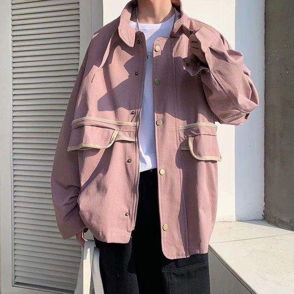 men's jackets 2021 solid color coats large pocket streetwear bomber jacket stand collar clothes pink/green/black outerwear size m-2xl, Black;brown
men's jackets 2021 solid color coats large pocket streetwear bomber jacket stand collar clothes pink/green/black outerwear size m-2xl, Black;brown