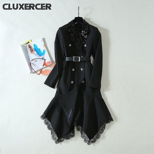 casual dresses autumn winter fashion black sequin collar double-breast blazer dress lace ruffle office lady elegant a-line suit, Black;gray
casual dresses autumn winter fashion black sequin collar double-breast blazer dress lace ruffle office lady elegant a-line suit, Black;gray