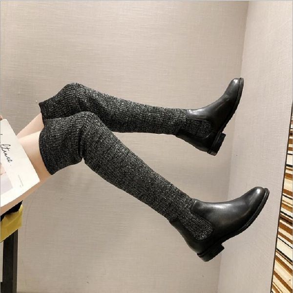spring autumn women knitting over-the-knee lady winter slip-on slim botas ladies stretch socks long boots 191108 ptqx, Black
spring autumn women knitting over-the-knee lady winter slip-on slim botas ladies stretch socks long boots 191108 ptqx, Black