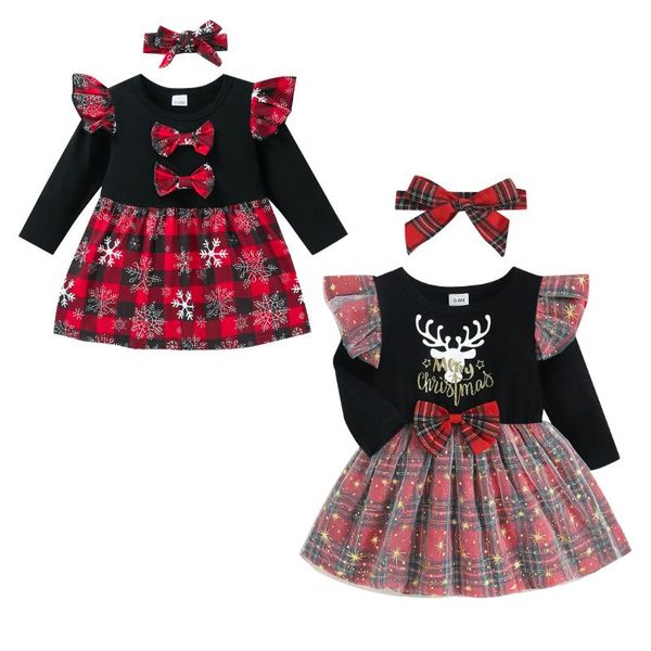 girl's dresses 2pcs baby girls christmas navidad outfit, bowknot plaid stitching long-sleeve dress + hairband for toddler, 0-24 months, Red;yellow
girl's dresses 2pcs baby girls christmas navidad outfit, bowknot plaid stitching long-sleeve dress + hairband for toddler, 0-24 months, Red;yellow