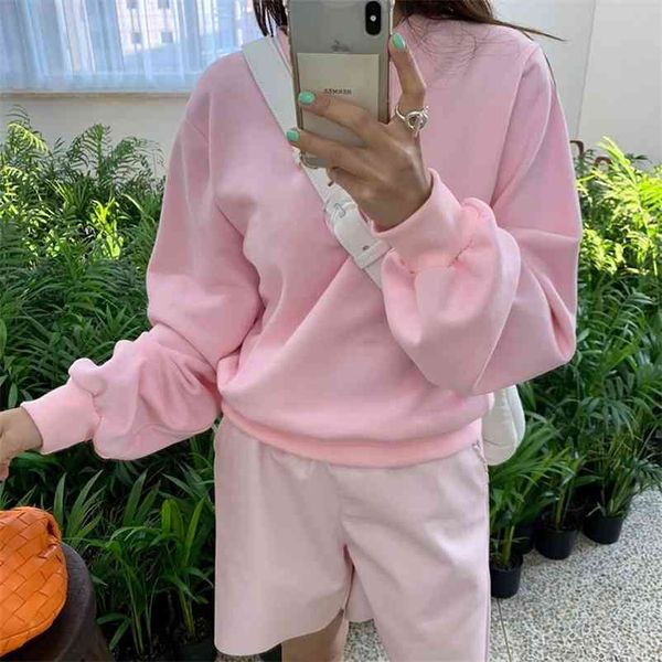 korea dongdaemun women's wear fall winter sakura pink round neck casual loose hoody 210603, Black
korea dongdaemun women's wear fall winter sakura pink round neck casual loose hoody 210603, Black