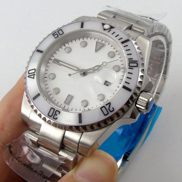 wristwatches 44mm white sterile dial men's watch ceramic bezel date miyota automatic movement, Slivery;brown
wristwatches 44mm white sterile dial men's watch ceramic bezel date miyota automatic movement, Slivery;brown