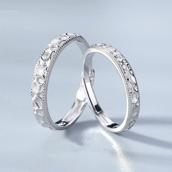 cluster rings 925 sterling silver korean stone pattern couple ring frosted plain adjustable valentine's day anniversary gift love, Golden;silver
cluster rings 925 sterling silver korean stone pattern couple ring frosted plain adjustable valentine's day anniversary gift love, Golden;silver