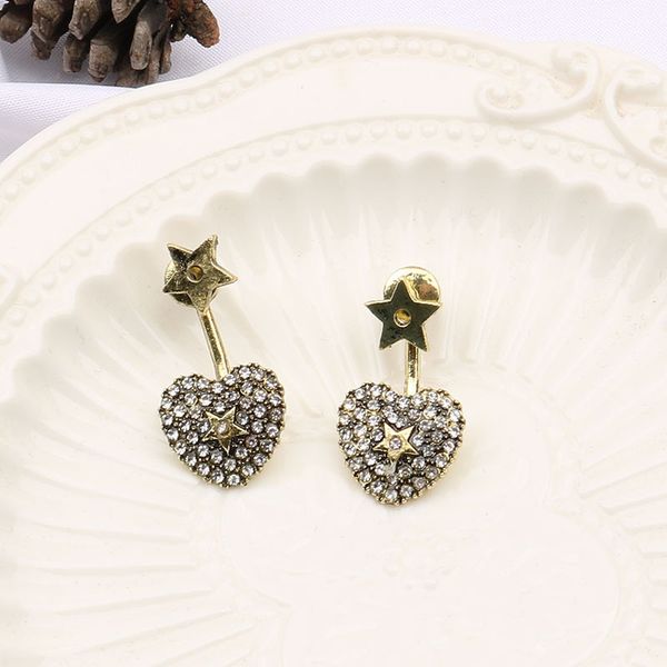 new s925 silver bronze series love five pointed star earrings for female d family 
new s925 silver bronze series love five pointed star earrings for female d family