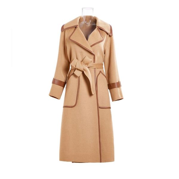 women's wool & blends 2021 button korean lapel 100% pure double-sided tweed coat women's long, Black
women's wool & blends 2021 button korean lapel 100% pure double-sided tweed coat women's long, Black