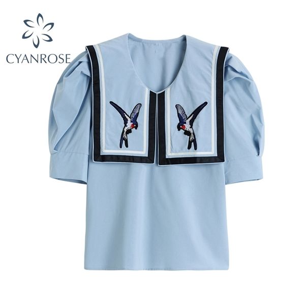 puff short sleeve bird embroidery blouse women vintage summer korean loose sailor collar shirts female 210515, White
puff short sleeve bird embroidery blouse women vintage summer korean loose sailor collar shirts female 210515, White