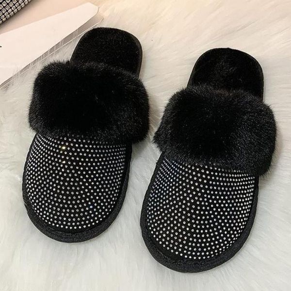 ladies round toe designer shoes women luxury rhinestone fur crystal slippers diamond mules slip on flats dropship, Black
ladies round toe designer shoes women luxury rhinestone fur crystal slippers diamond mules slip on flats dropship, Black
