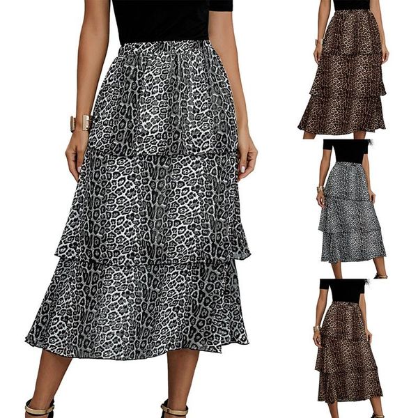 fashion women summer leopard print ruffle skirt vintage in long women's casual high waist streetwear skirts, Black
fashion women summer leopard print ruffle skirt vintage in long women's casual high waist streetwear skirts, Black