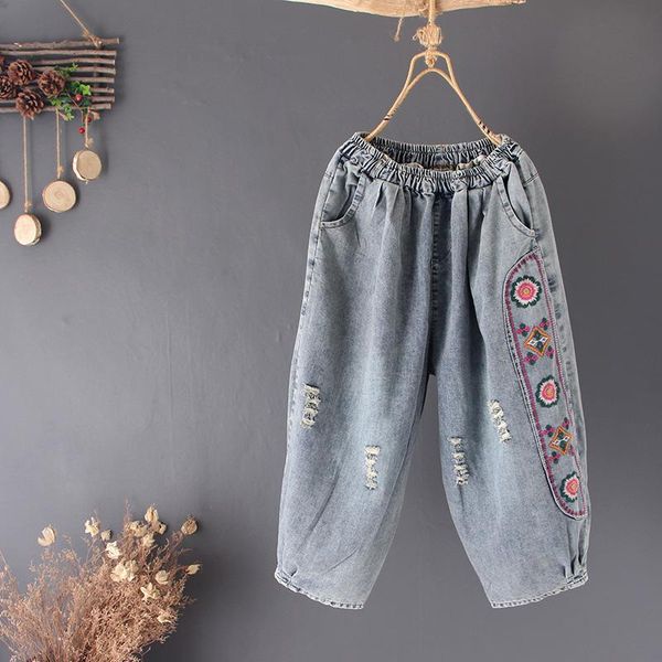 women's jeans est plus size ripped pants women striped printed leaf denim harem casual trousers boyfriend jogger summer streetwear, Blue
women's jeans est plus size ripped pants women striped printed leaf denim harem casual trousers boyfriend jogger summer streetwear, Blue