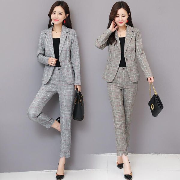 women's suits & blazers two piece set 2021 autumn houndstooth business jacket and straight pants woman elegant office work slim, White;black
women's suits & blazers two piece set 2021 autumn houndstooth business jacket and straight pants woman elegant office work slim, White;black
