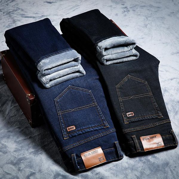 men's jeans 2021 winter fleece men business straight loose casual stretch denim trousers male brand plus velvet warm pants, Blue
men's jeans 2021 winter fleece men business straight loose casual stretch denim trousers male brand plus velvet warm pants, Blue