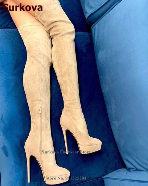 boots surkova nude black suede high heel platform thigh women slim fit over-the-knee gladiator outdoor dress shoes
boots surkova nude black suede high heel platform thigh women slim fit over-the-knee gladiator outdoor dress shoes