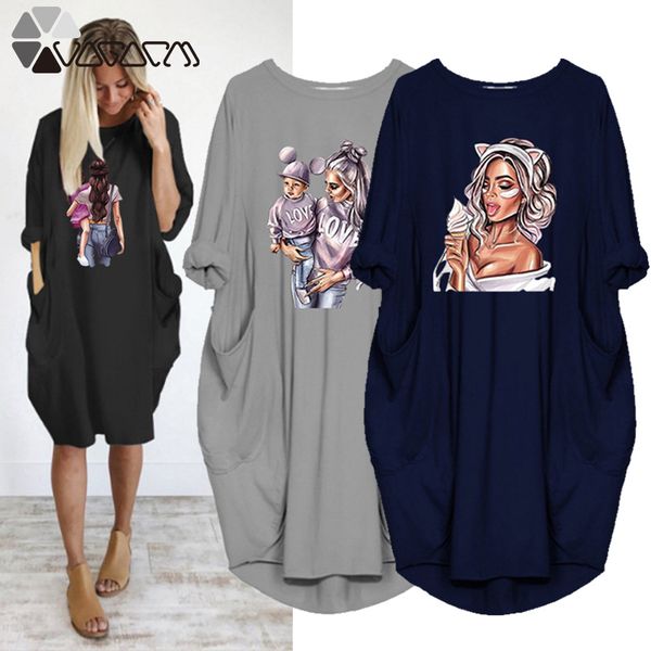 propcm women plus size long sleeve dress casual dresses beauty print vintage vestidos o neck pocket party spring robes femme, Black;gray
propcm women plus size long sleeve dress casual dresses beauty print vintage vestidos o neck pocket party spring robes femme, Black;gray