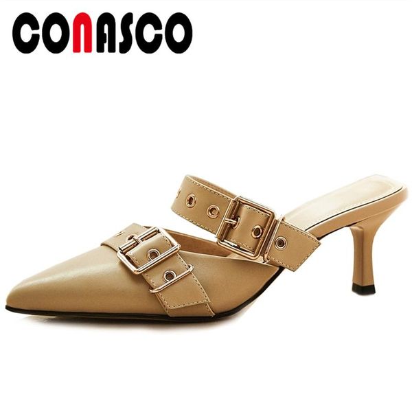 fashion women sandals genuine leather casual pumps rivets buckles slippers high heeled shallow shoes woman, Black
fashion women sandals genuine leather casual pumps rivets buckles slippers high heeled shallow shoes woman, Black