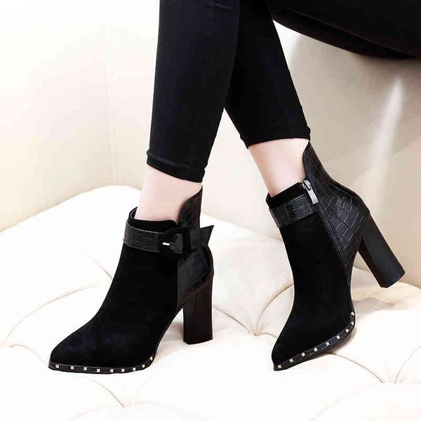 dress shoes fashion classic casual work office women boots thick high heel buckle ankle autumn winter ladies h0106 onpg, Black
dress shoes fashion classic casual work office women boots thick high heel buckle ankle autumn winter ladies h0106 onpg, Black