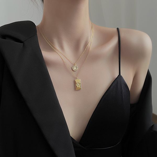 double star necklace wind folding design feeling female niche collarbone chain necklace necklace, Silver
double star necklace wind folding design feeling female niche collarbone chain necklace necklace, Silver