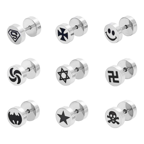 version simple barbell bilateral glue dropping pattern earrings stainless steel titanium steel puncture jewelry
version simple barbell bilateral glue dropping pattern earrings stainless steel titanium steel puncture jewelry