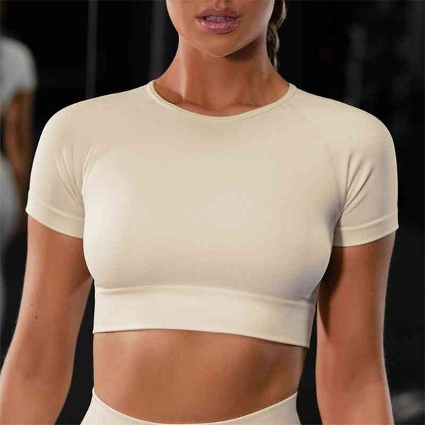 women's t-shirt european and american summer wear high elastic tight sports running round collar shirt 86f1, White
women's t-shirt european and american summer wear high elastic tight sports running round collar shirt 86f1, White