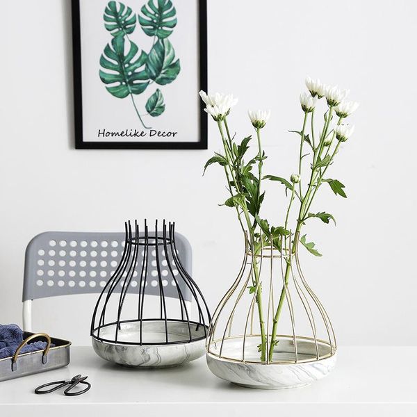 1pc marble vase modern ceramic flower with gold black iron shelf home decorative water planting pot vases
1pc marble vase modern ceramic flower with gold black iron shelf home decorative water planting pot vases