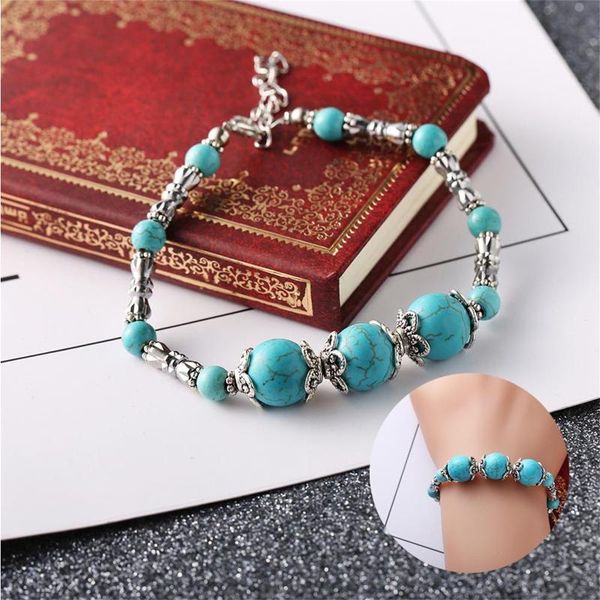 link, chain bracelets fashion luxury turquoise bracelet women's handmade beaded retro jewelry gifts alloy pulseras mujer, Black
link, chain bracelets fashion luxury turquoise bracelet women's handmade beaded retro jewelry gifts alloy pulseras mujer, Black