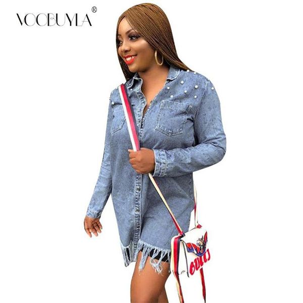 casual dresses voobuyla women mini dress 2021 autumn spring loose long sleeve beading tassel shirt denim vestidos, Black;gray
casual dresses voobuyla women mini dress 2021 autumn spring loose long sleeve beading tassel shirt denim vestidos, Black;gray