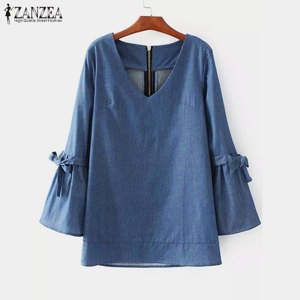 women's blouses & shirts fashion women denim blue ruffles blouse 2021 spring zanzea elegant v neck long sleeve work ol solid shirt casu, White
women's blouses & shirts fashion women denim blue ruffles blouse 2021 spring zanzea elegant v neck long sleeve work ol solid shirt casu, White