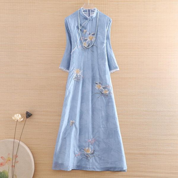 ethnic clothing high-end autumn women embroidery cheongsam tencel dress style retro elegant lady slim qipao party female s-xxl, Red
ethnic clothing high-end autumn women embroidery cheongsam tencel dress style retro elegant lady slim qipao party female s-xxl, Red