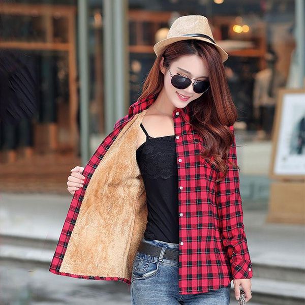 women's jackets jacket female women style brand velvet shirt plus clothes plaid warm thicke coat casual outerwear winter, Black;brown
women's jackets jacket female women style brand velvet shirt plus clothes plaid warm thicke coat casual outerwear winter, Black;brown