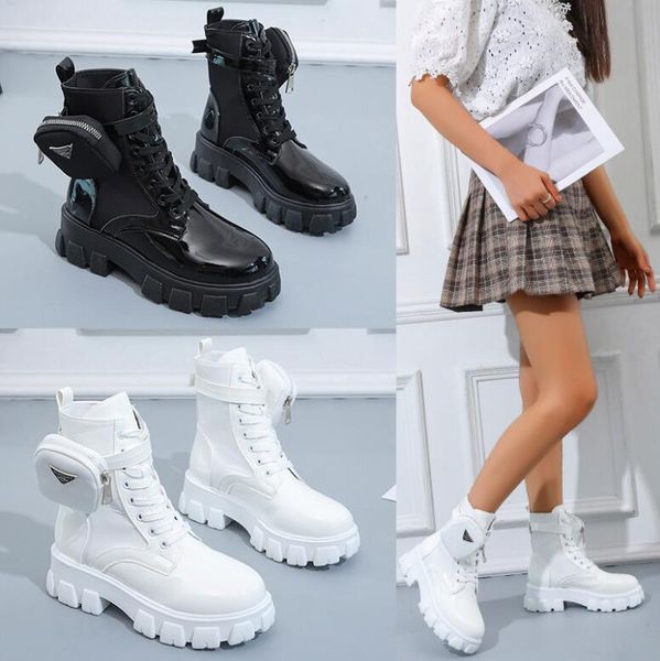 woman boots pocket strap with bright personality style chunky lace up ankle for women autumn round toe combat black white platform
woman boots pocket strap with bright personality style chunky lace up ankle for women autumn round toe combat black white platform