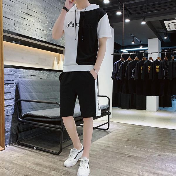 men's tracksuits 2021 summer set men hooded street fashion patchwork print t-shirt + shorts casual harajuku 2 pcs tracksuit student wea, Gray
men's tracksuits 2021 summer set men hooded street fashion patchwork print t-shirt + shorts casual harajuku 2 pcs tracksuit student wea, Gray