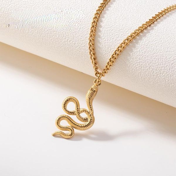 pendant necklaces vintage exaggerated animal golden snake-shaped necklace 18k gold plated titanium steel men women jewelry gifts, Silver
pendant necklaces vintage exaggerated animal golden snake-shaped necklace 18k gold plated titanium steel men women jewelry gifts, Silver