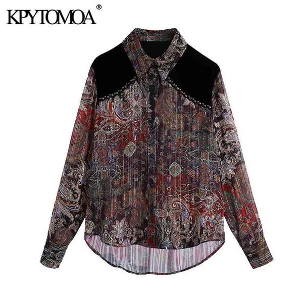 women fashion semi-sheer metallic thread printed velvet blouses long sleeve studs female shirts chic 210420, White
women fashion semi-sheer metallic thread printed velvet blouses long sleeve studs female shirts chic 210420, White