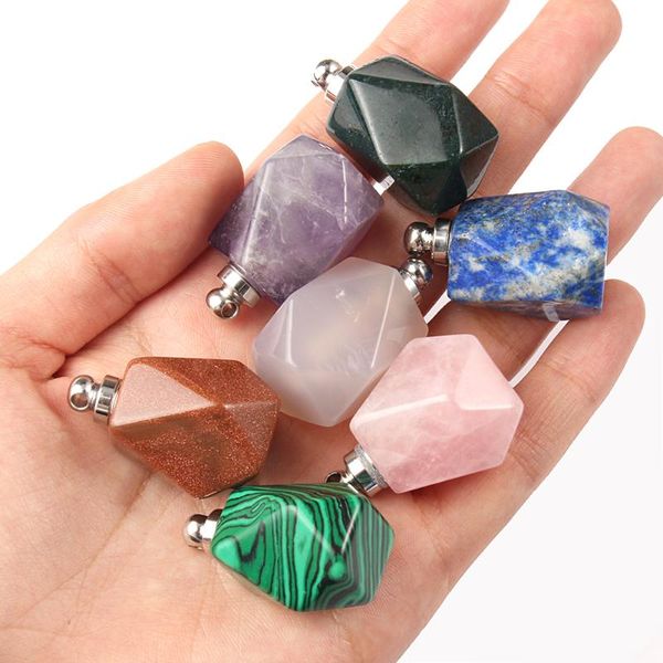 charms natural perfume bottle essential oil diffuser polyhedron for jewelry making diy pendants necklace accessories, Bronze;silver
charms natural perfume bottle essential oil diffuser polyhedron for jewelry making diy pendants necklace accessories, Bronze;silver