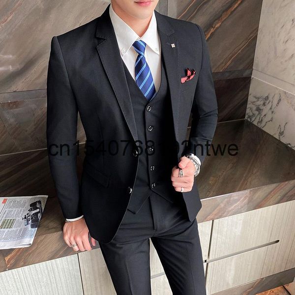 large 2021 autumn and winter boys' suit korean slim fit bridegroom man dress three piece set men's suits & blazers, White;black
large 2021 autumn and winter boys' suit korean slim fit bridegroom man dress three piece set men's suits & blazers, White;black
