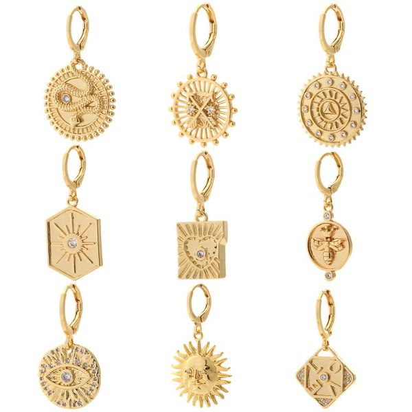 hoop & huggie earrings female cubic zircon eye sun heart pendant dangle for women gold copper ear rings party korean fashion, Golden;silver
hoop & huggie earrings female cubic zircon eye sun heart pendant dangle for women gold copper ear rings party korean fashion, Golden;silver