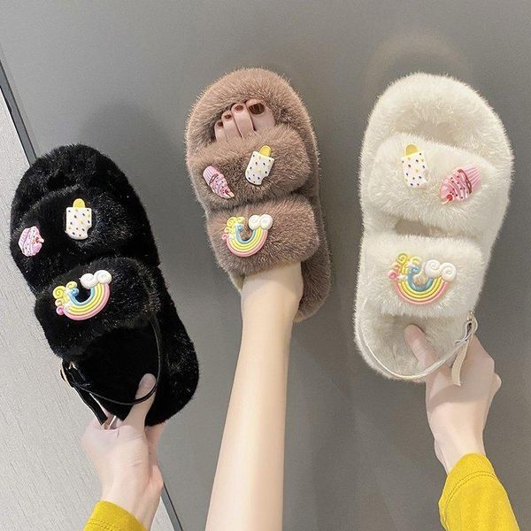 fur shoes flock ladies' slippers low slipers women plush 2021 massage flat girl slides buckle strap rubber with short, Black
fur shoes flock ladies' slippers low slipers women plush 2021 massage flat girl slides buckle strap rubber with short, Black