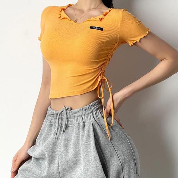 lacing design sports short sleeves ruffle collar fitness yoga running gym tights ladies training workout sportswear blouses outfit
lacing design sports short sleeves ruffle collar fitness yoga running gym tights ladies training workout sportswear blouses outfit
