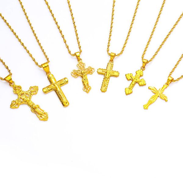 cross pendant chain with wave chain 18k yellow gold filled simple fashion jewelry for women men, Silver
cross pendant chain with wave chain 18k yellow gold filled simple fashion jewelry for women men, Silver