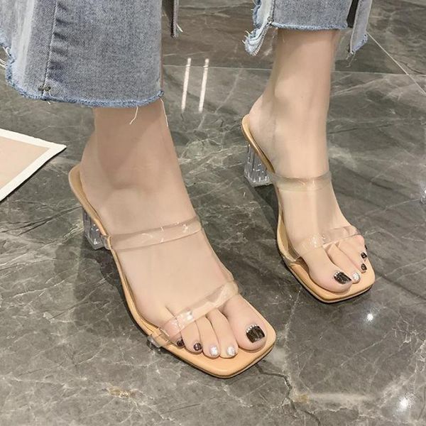 slippers 2021 women's shoes on heels for women sandals summer transparent pvc high pumps wedding banquet slides, Black
slippers 2021 women's shoes on heels for women sandals summer transparent pvc high pumps wedding banquet slides, Black